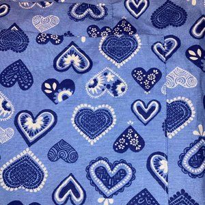 Nurse Scrub Top Blue Hearts Size Med